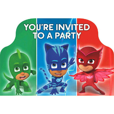 Invitations-PJ Masks-8pk
