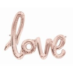 Air Filled Love Balloon Banner Pink