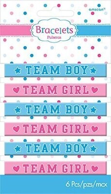 Bracelets - Rubber - Team Boy / Team Girl - 6pcs