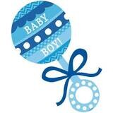 Cutout-Blue Baby Boy Rattle-1pk