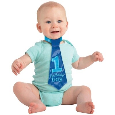 Tie-1st Bday Boy-Blue-Fabric