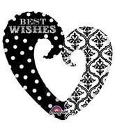 Foil Balloon-Super Shape Heart Best Wishes 32&quot;
