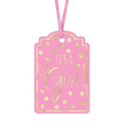 Tags - &quot;It&#39;s a Girl&quot;-2&#39;&#39;x3&#39;&#39;-25pk