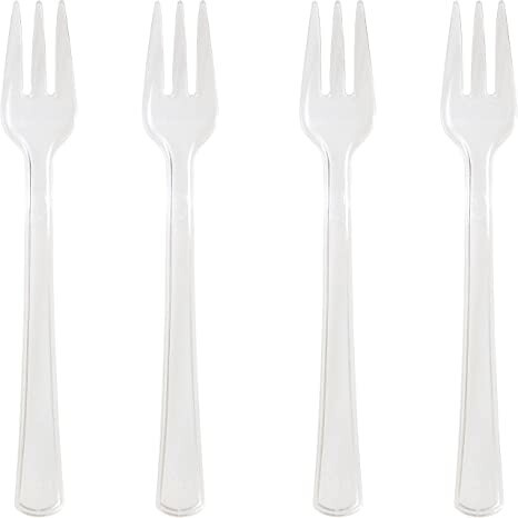 Mini Forks-Plastic-Clear-24pkg-4.125&quot;