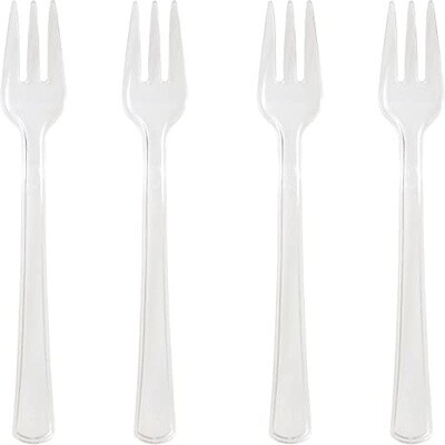 Mini Forks-Plastic-Clear-24pkg-4.125&quot;