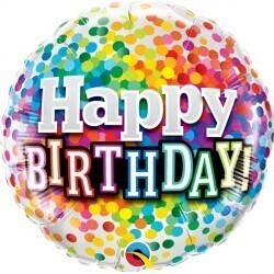 Foil Balloon-Happy Birthday Dots-18''