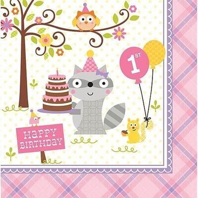 Luncheon Napkins-Happi Woodland-Girl-16pk-3ply