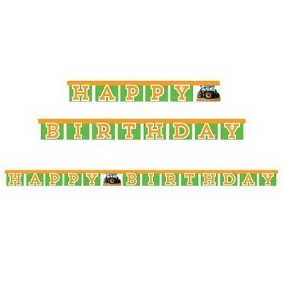 Jointed Banner-Happy Birthday Tractor-5.6ftx4.25in