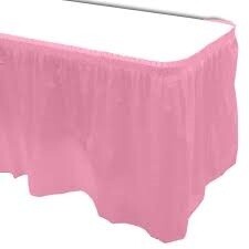 Plastic Table Skirt - New Pink 33.9 SQ ft.- Final Sale