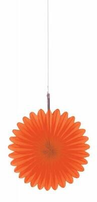 Paper Fan Decorations- Orange- 5pcs/6&quot;
