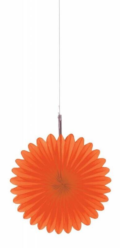 Paper Fan Decorations- Orange- 5pcs/6&quot;