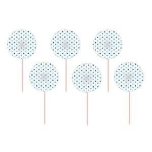 Paper Fan Picks -Blue Polka Dots