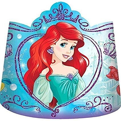 Tiara-Little Mermaid w/Glitter-8pk-Paper