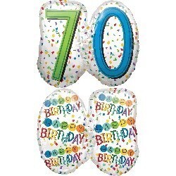 Foil Balloons - Happy Birthday - 70-25&#39;&#39;x23&#39;&#39;