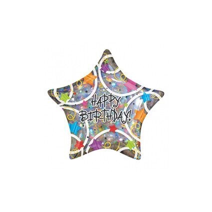 Foil Balloon - Happy Birthday Star 18&quot;
