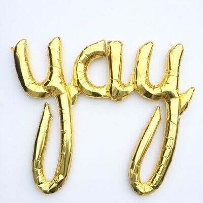 Foil Balloon - Gold yay Air Filled - 34x30&quot;