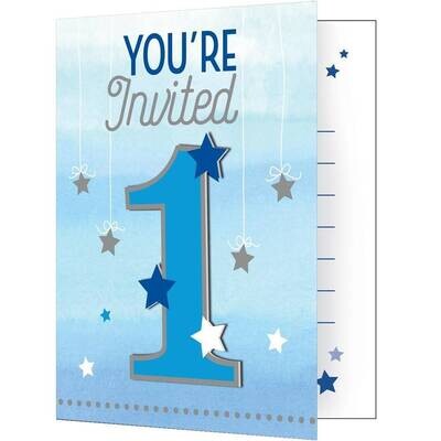 Invites - One Little Star Blue