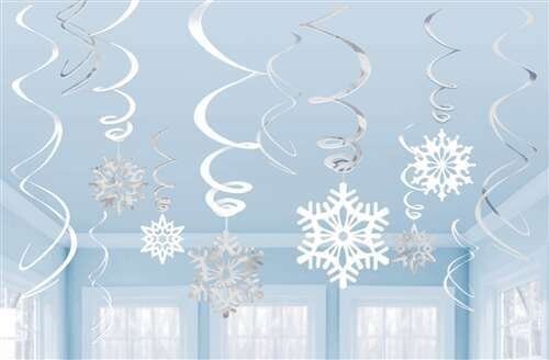 Swirl Decorations  -  Snowflake - 12 Pcs