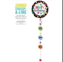 Foil Balloon - Happy Birthday Drop a Line 90&quot;