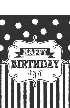 Table Cover - Chalkboard Bday (54 in x 102 in)