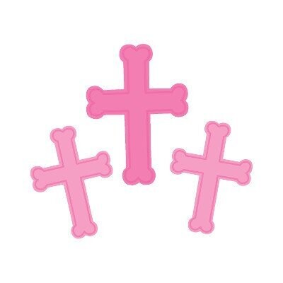 Cutouts - Pink Cross-3pk