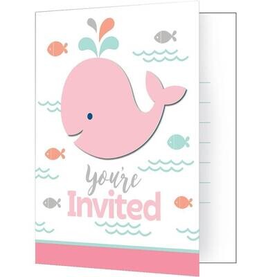 Invitations-Lil Spout Pink-8pk