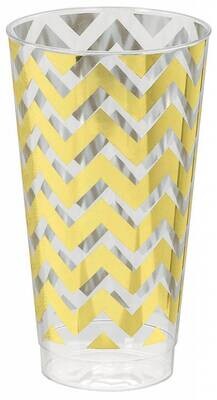 Tumblers-Premium Quality-Plastic-Gold Chevron-16oz-16pk