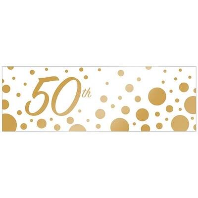 Banner Plastic -  50th - Sparkle and Shine-20inx60in