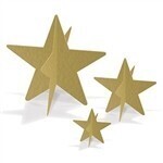 Centerpiece-Stars Gold-3~8&#39;&#39;-3pk