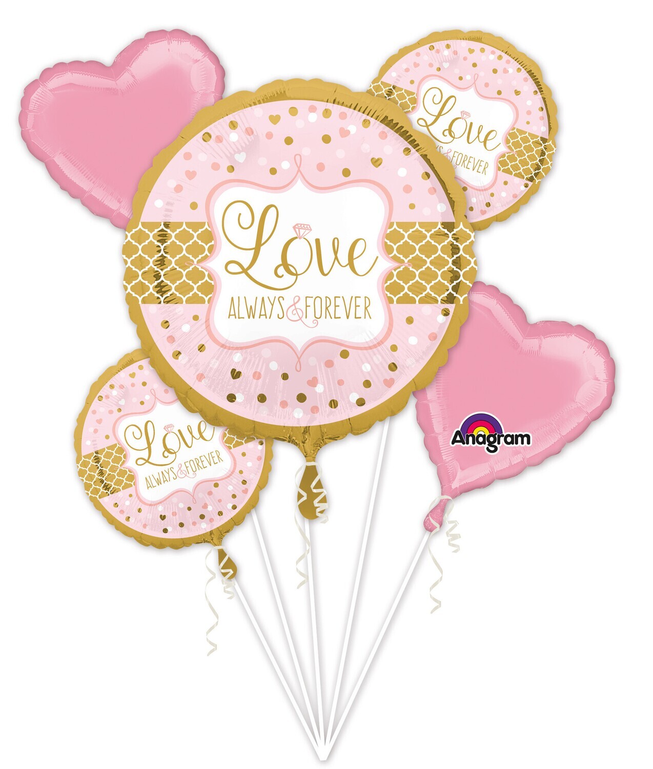 Foil Balloon-5pcs Bouquet - Love Always and Forever