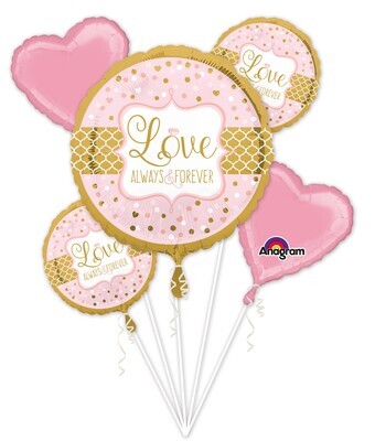 Foil Balloon-5pcs Bouquet - Love Always and Forever