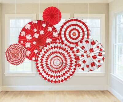 Paper Fan Decorations - Canada Day