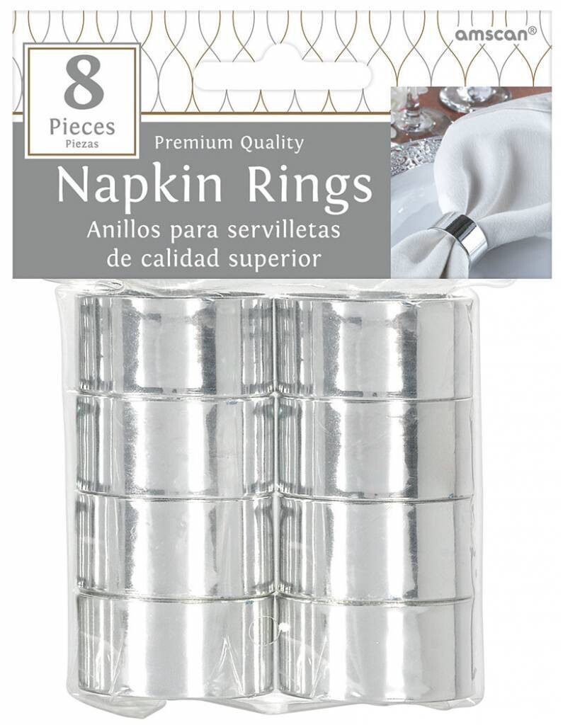 Premium Quality Napkin Rings - Metallic Silver