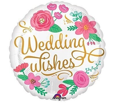Foil Balloon-Wedding Wishes Flower-18&#39;&#39;