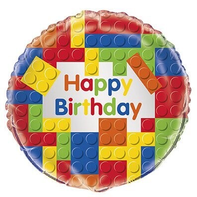 Foil Balloon - Happy Birthday Lego - 18&quot;