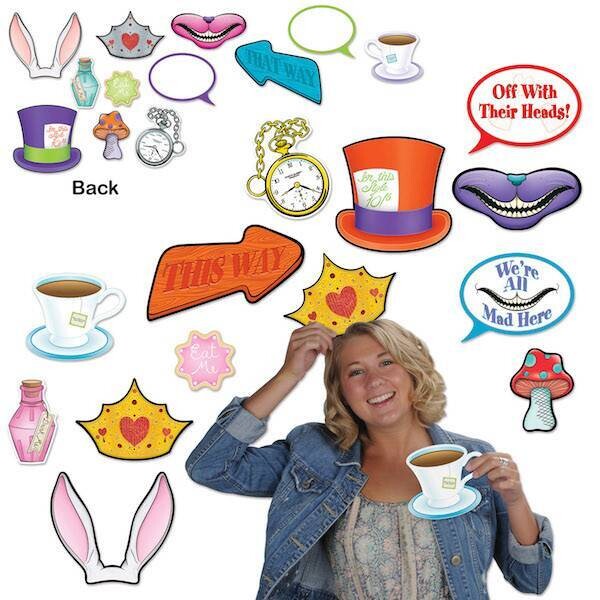 Photo Prop Fun Signs-Alice In Wonderland - 4&#39;&#39;~10&#39;&#39;-12pk
