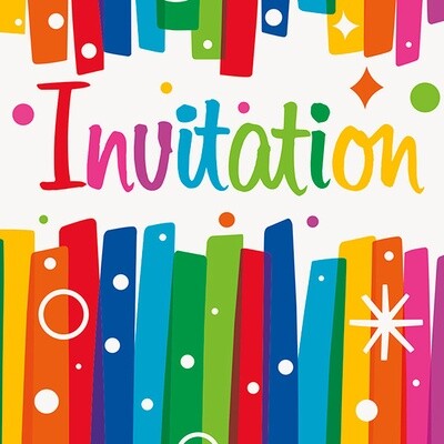 Invitations-Rainbow Ribbon Birthday (8PK)