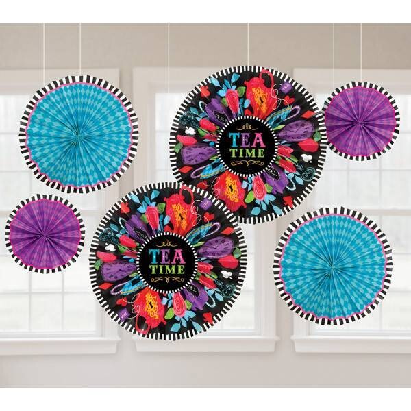 Decorative Fans - Mad Tea Party-8~16&#39;&#39;-6pk