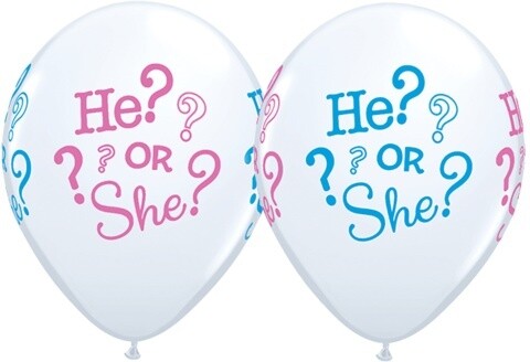 Latex Balloons - He? or She? - 11&quot;