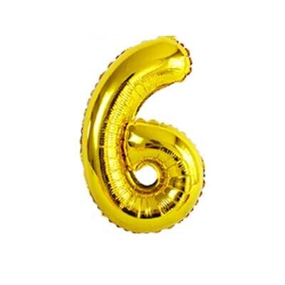 Foil Balloon - Gold #6 - 34&quot;