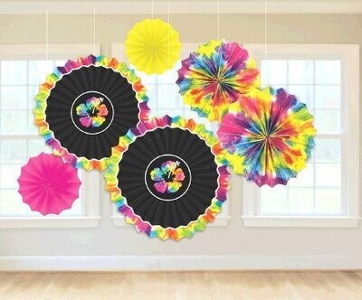 Paper Fan Decorations-Tie Dye Hawaiian