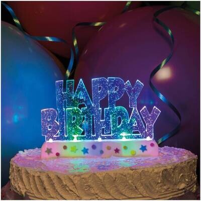 Flashing Cake Topper-Happy Birthday