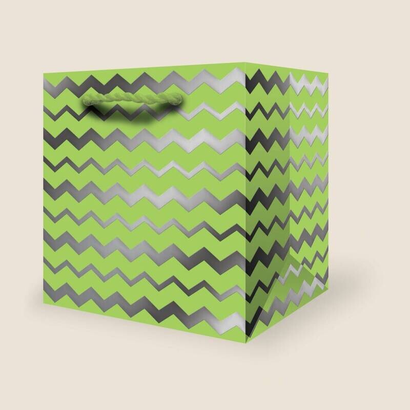 Gift Bag-Green Chevron Small