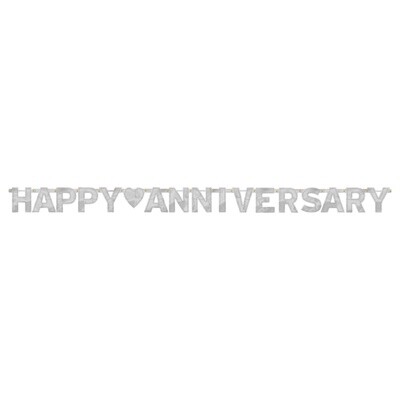 Banner-Happy Aniversary-Silver-Foil-7.75ft