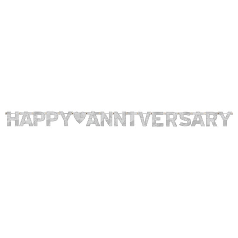 Banner-Happy Aniversary-Silver-Foil-7.75ft