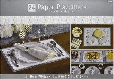 Paper Placemats-Silver Trim