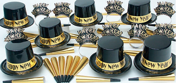 Party Kit-New Year&#39;s Eve Gold Eclipse-1pkg-50 People