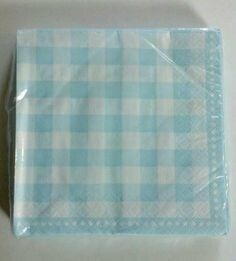 Napkins - BEV - Gingham Baby Blue-16pk-2ply- Discontinued/Final Sale)