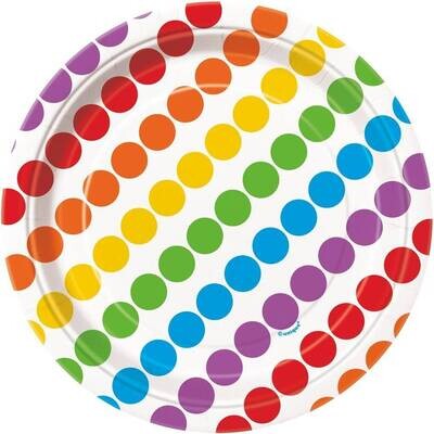 Beverage Paper Plates- Rainbow Birthday- 8pk/7"