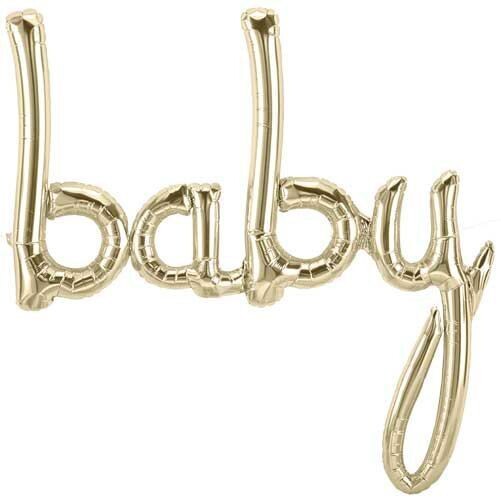 Foil Balloon - gold baby air filled - 31x34&quot;
